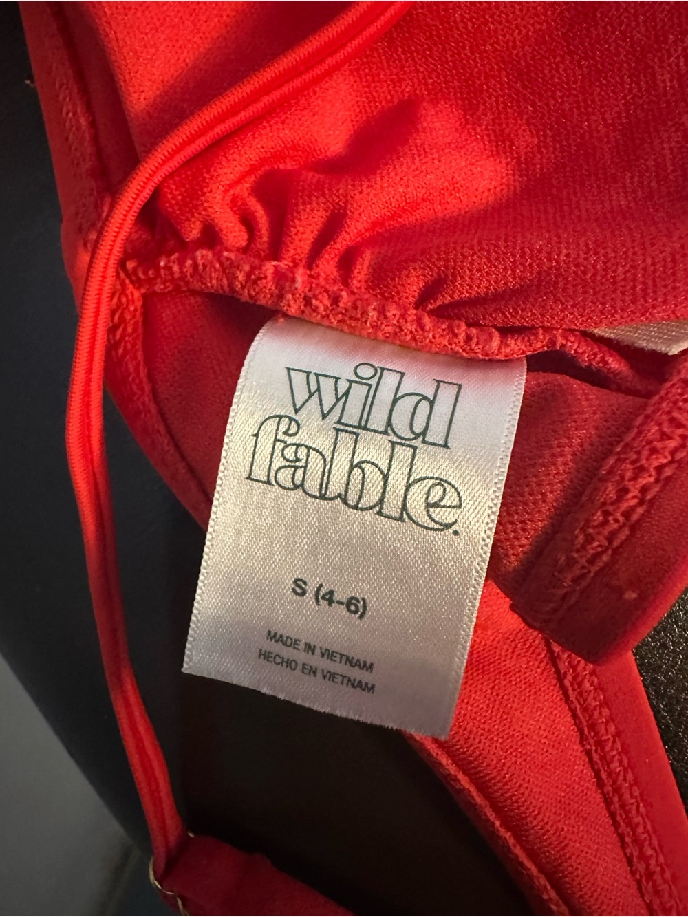 wild fable Bright Red woman swim top S